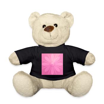Pinke Blume Schön Geschenk - Teddy - Schwarz - Vorne
