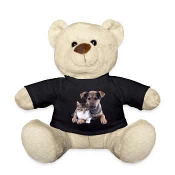 Süßes Hundebaby und Katzenbaby - Teddy - Schwarz - Vorne