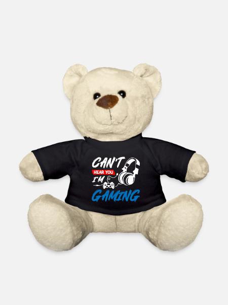 Cnat Hear You I Am Gaming - Teddy Bear - black