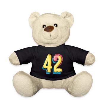 42 Zahl Comic - Teddy - Schwarz - Vorne