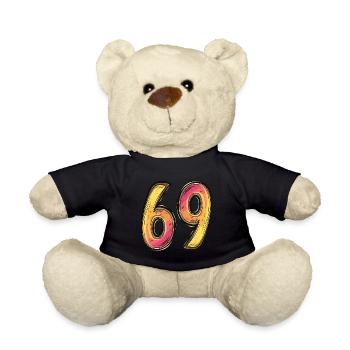 69 Zahl Comic - Teddy - Schwarz - Vorne