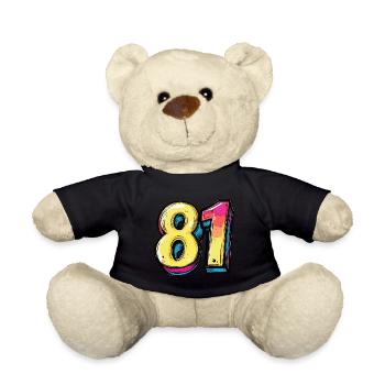 81 Zahl Comic - Teddy - Schwarz - Vorne