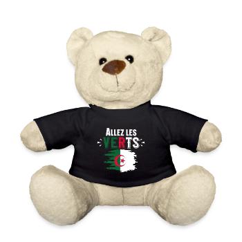 Verts Algérie Algérien Football Cadeau Humour - Nounours - noir - Devant