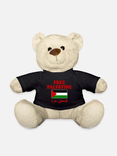 Free palestine - Teddy Bear - black