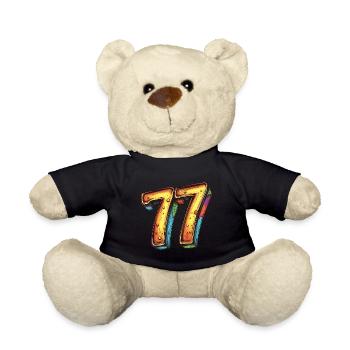 77 Number Comic - Teddy Bear - black - Front