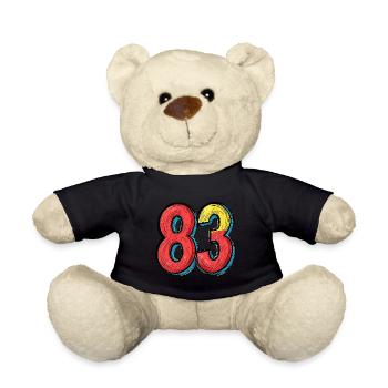83 Zahl Comic - Teddy - Schwarz - Vorne