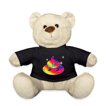 Poopicorn Poop Unicorn Poo Shirt Gift - Teddy Bear - black - Front