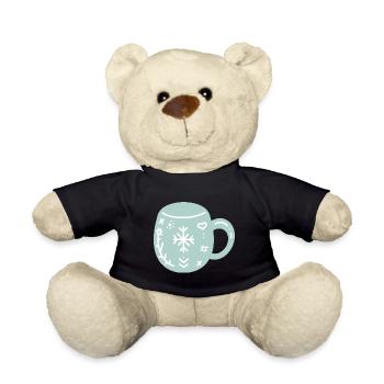 Merry Christmas Hund Dackel Pfote T-Shirt - Teddy - Schwarz - Vorne