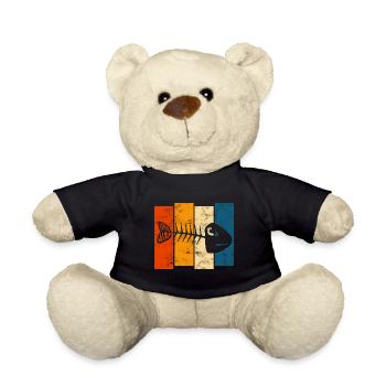 for anglers, fishermen and children | Pisces - Teddy Bear - black - Front