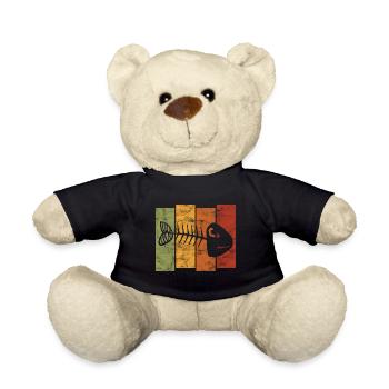 for anglers, fishermen and children | Pisces - Teddy Bear - black - Front