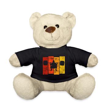 Bodybuilding Bodybuilder GYM Fitnessstudio Retro - Teddy - Schwarz - Vorne