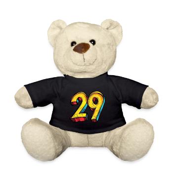 29 Zahl Comic - Teddy - Schwarz - Vorne
