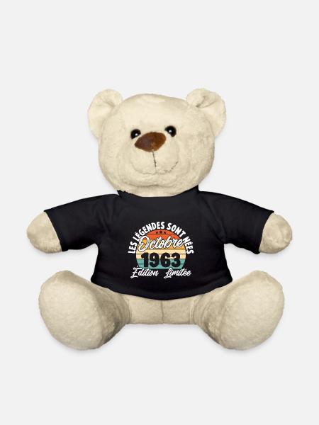 Cadeau Les légendes sont nées en Octobre 1963 - Nounours - noir
