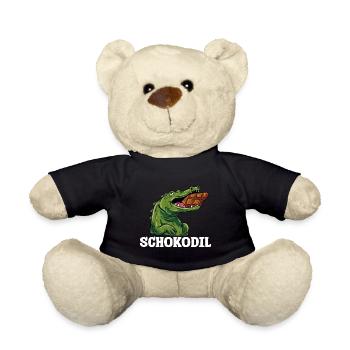 Schokodil Alligator Krokodil Echse Raubtier Reptil - Teddy - Schwarz - Vorne
