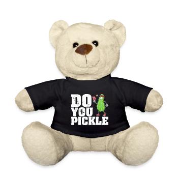 Pickle Gurke Pickelball Schläger Lustig - Teddy - Schwarz - Vorne