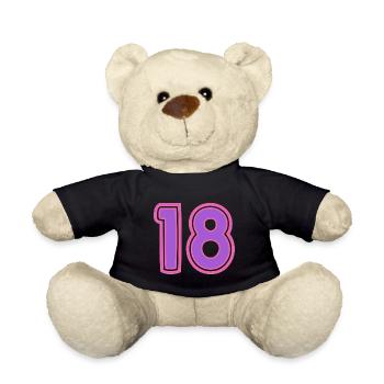 18. 18 JAHRE ALT. 18-JÄHRIGES JUBILÄUM. GEBURTSTAG 18 JAHRE. - Teddy - Schwarz - Vorne