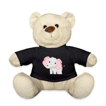 Elephant Family Mother Baby T-Shirt - Teddy Bear - black - Front