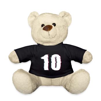10 Zehn Zahl Effekt Verzerrt Nummer - Teddy - Schwarz - Vorne