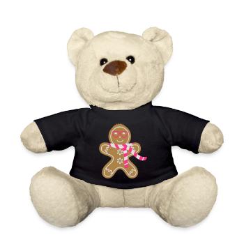 l'homme de pain d'épice avec des lunettes et une - Nounours - noir - Devant