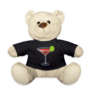 Red cocktail with lime - Teddy Bear - black - Front