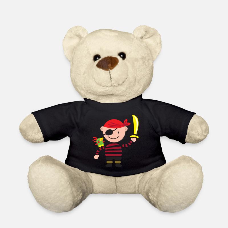 Petit pirate avec le perroquet - Nounours - noir