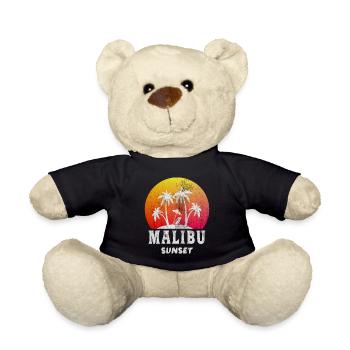 Malibu Sunset / California / Retro / Gift - Teddy Bear - black - Front
