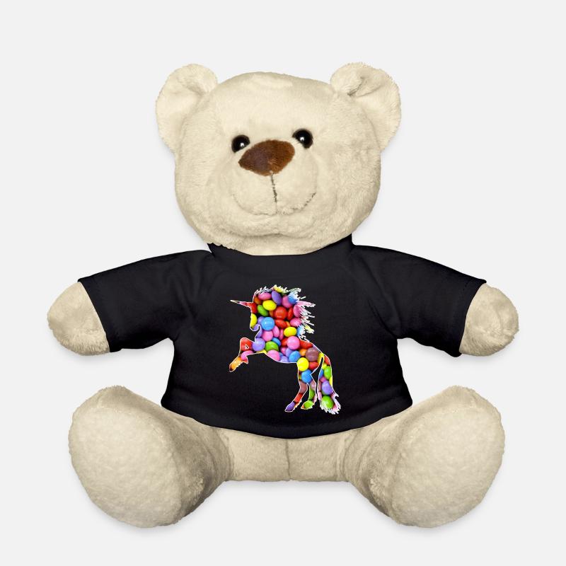 Einhorn Bunt Farbe Smarties - Teddy - Schwarz