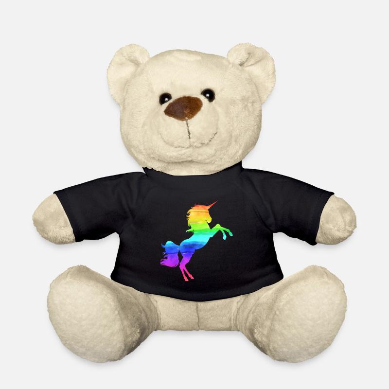 Einhorn Regenbogen - Teddy - Schwarz