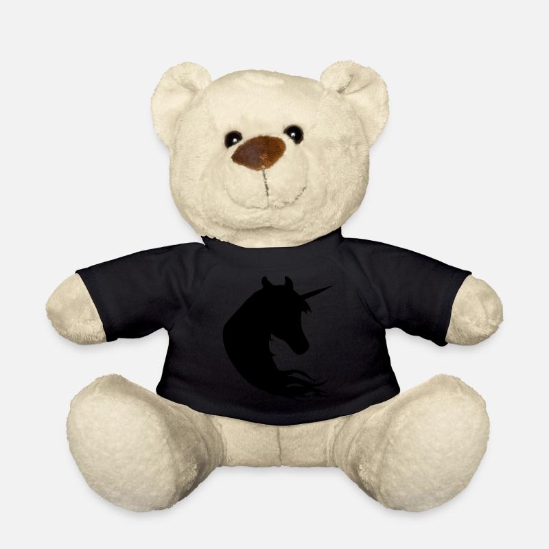 Einhorn Kopf Einhornkopf - Teddy - Schwarz