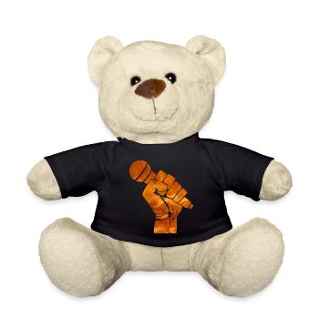 Revolution Mikrofon Kampfsport Geschenkidee Feuer - Teddy - Schwarz - Vorne