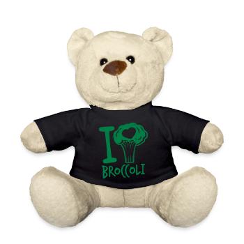 coeur j'aime le brocoli texte aime les vitamines saines ge - Nounours - noir - Devant