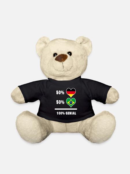 Deutschland und Brasilien Genial / Geschenk - Teddy - Schwarz