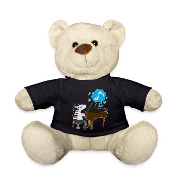 Ein Zebra spielt Klavier - Teddy - Schwarz - Vorne