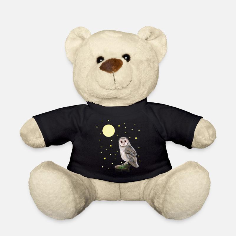 Eule, Mond, Sterne - Teddy - Schwarz