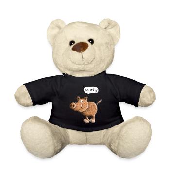 Be Wild - Wild Boar - Pig - Pigs - Teddy Bear - black - Front