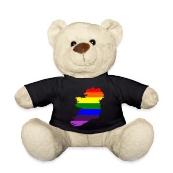 Gay Pride Ireland Irish Rainbow Flag - Teddy Bear - black - Front