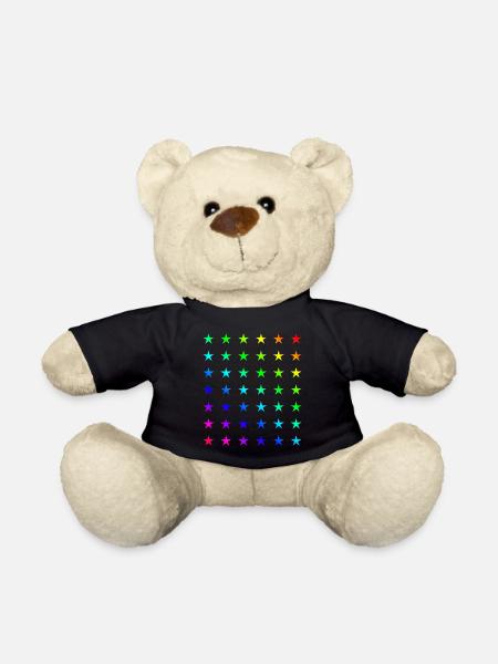 Stars rainbow rainbow flag flag flag - Teddy Bear - black
