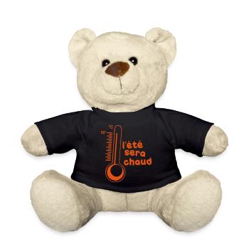 ete sera chaud humour thermometre - Nounours - noir - Devant