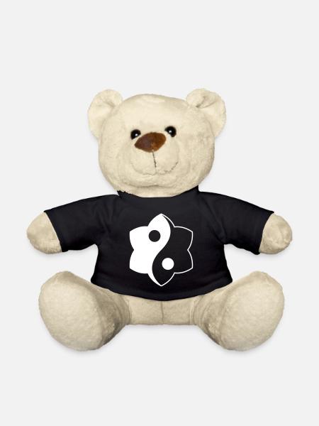 Yin Yang fleur de lotus fleur de lotus vecteur bouddhistes - Nounours - noir