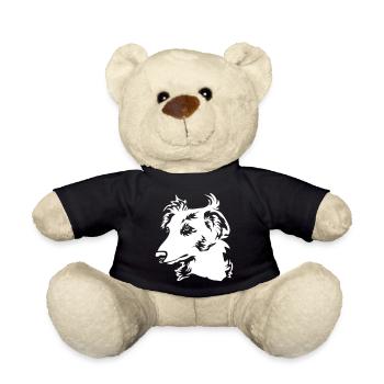 Longhair Whippet Head "Black Edition" - Teddy Bear - black - Front
