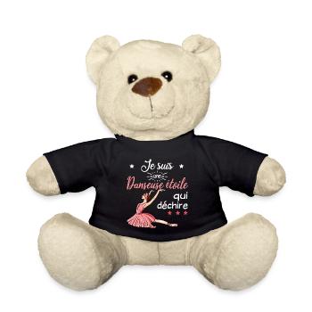 Danseuse de ballet étoile fierté. Cadeau passion - Nounours - noir - Devant