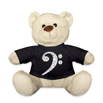 Clé de fa avec un effet grunge cool dans un look usé - Nounours - noir - Devant
