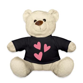 Trois cœurs cadeau - Nounours - noir - Devant