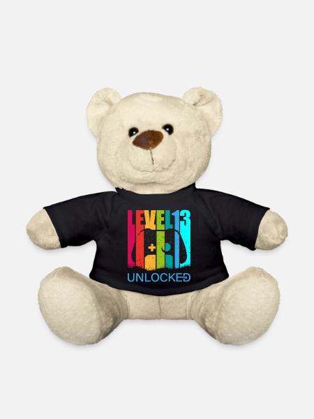 Birthday, Level 13 unlocked Gift - Teddy Bear - black