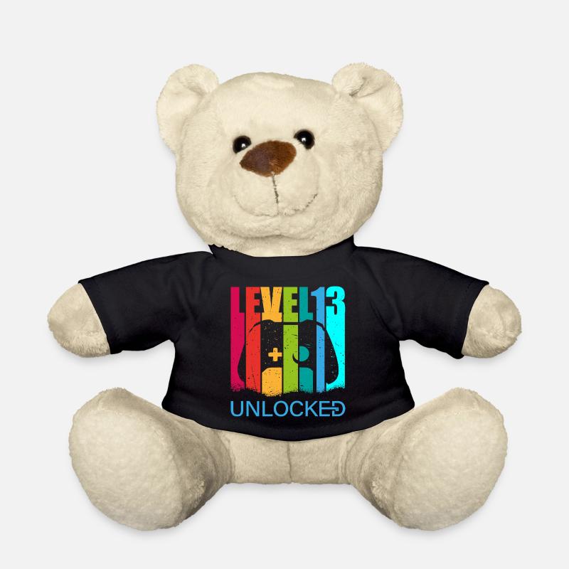 Geburtstag, Level 13 unlocked Geschenk - Teddy - Schwarz