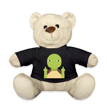 Middle finger - Teddy Bear - black - Front