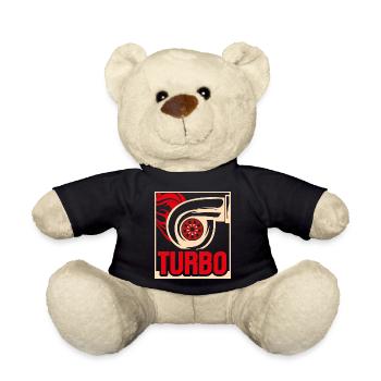 Mens Turbo Racing Car Parts Boost Turbo Lover - Teddy Bear - black - Front