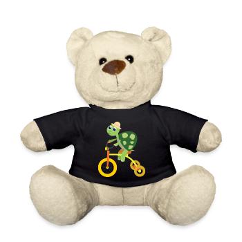 Turtle on tricycle - Teddy Bear - black - Front