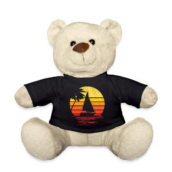 sailboat and sunset - water sport - Teddy Bear - black - Front