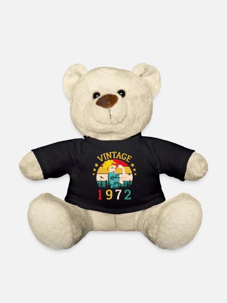 Anniversaire Cadeau Rétro Vintage 1972 Millésime - Nounours - noir